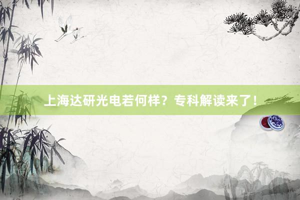 上海达研光电若何样？专科解读来了！